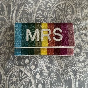 MRS. rainbow beaded clutch 🌈